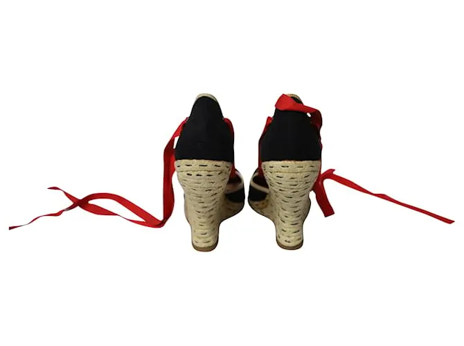 Alaïa Alpargatas Clásicas con Cuña Alaia en Lona Negra Negro 