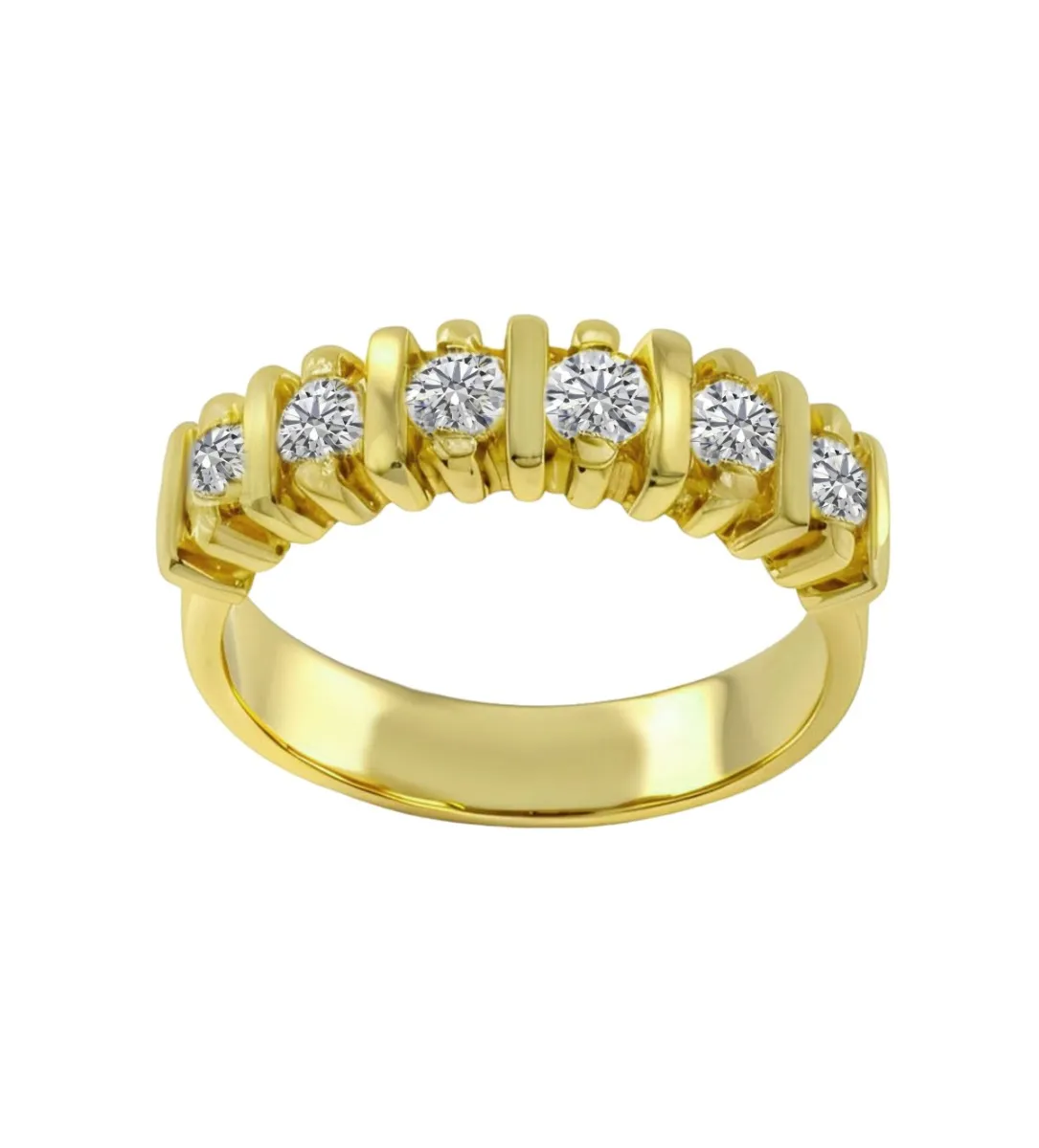 Anillo de compromiso en oro con diamantes tipo media alianza 139_2986