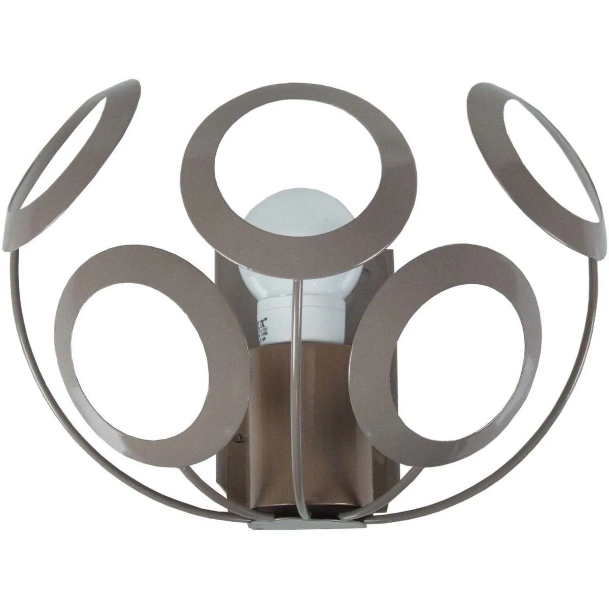 Aplique redondo metal gris pardo