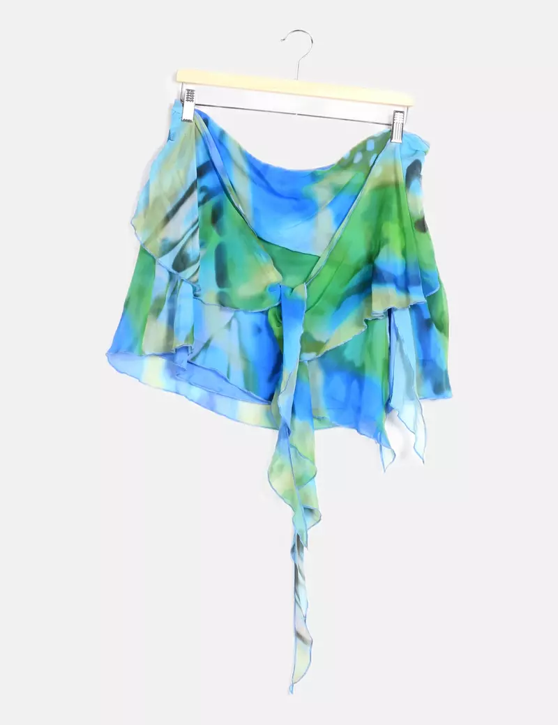Bershka Falda bicolor estampada