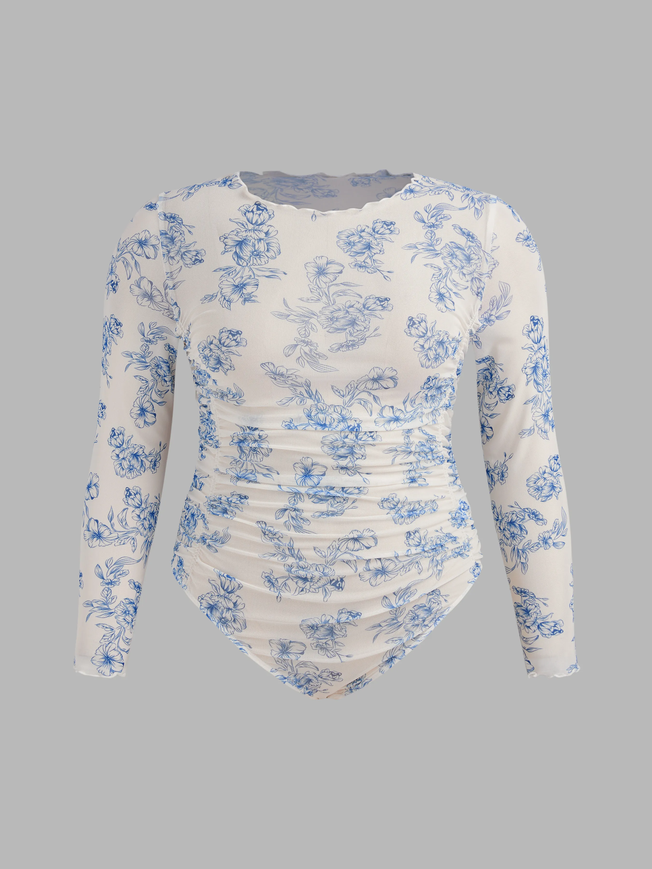  Body Floral con Cuello Alto Curvy