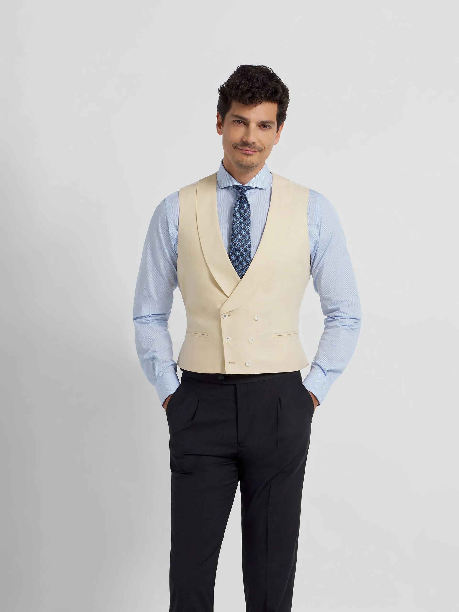 Chaleco chaque cuello redondo camel