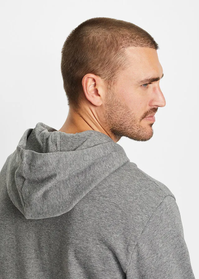 Chaqueta tipo sudadera con capucha y corte cómodo Gris jaspeado estampado