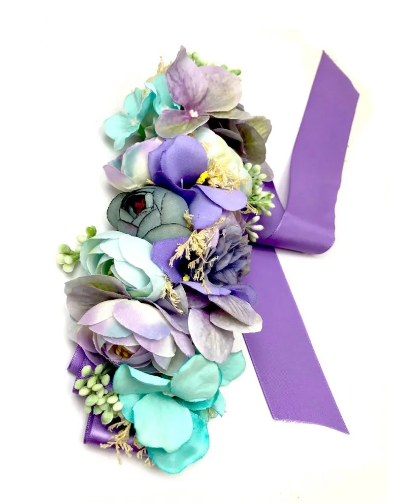 CINTURONES DE FLORES BONITAS PARA BODAS EN TONOS LILAS