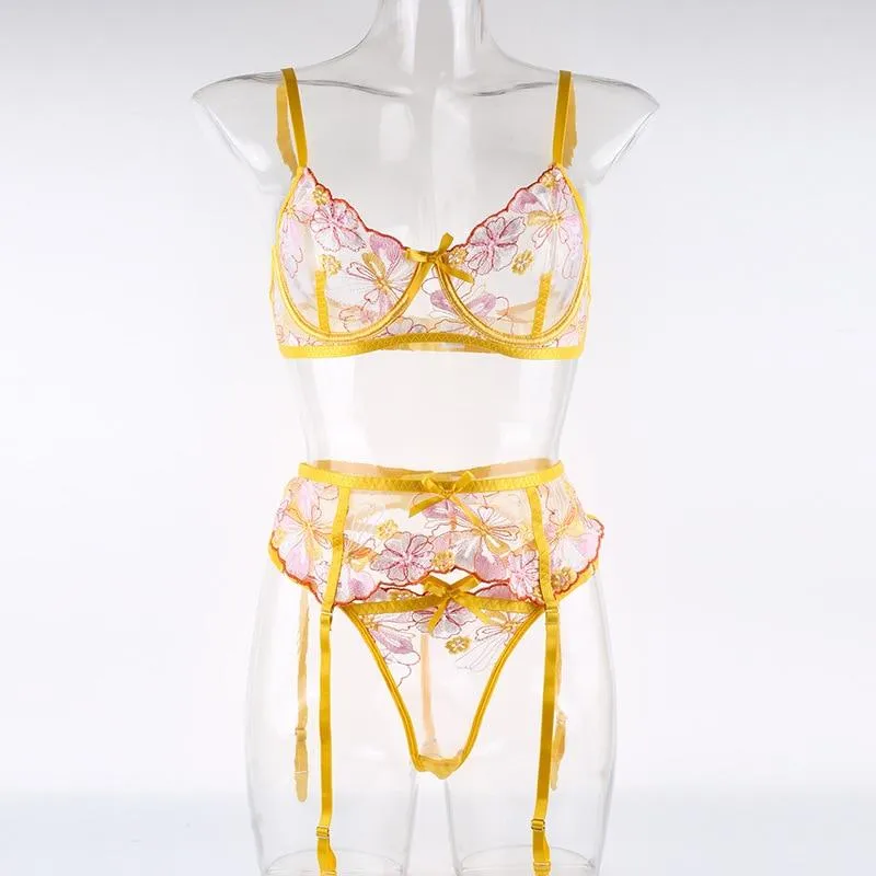 Conjunto de lencería de encaje floral Dianne