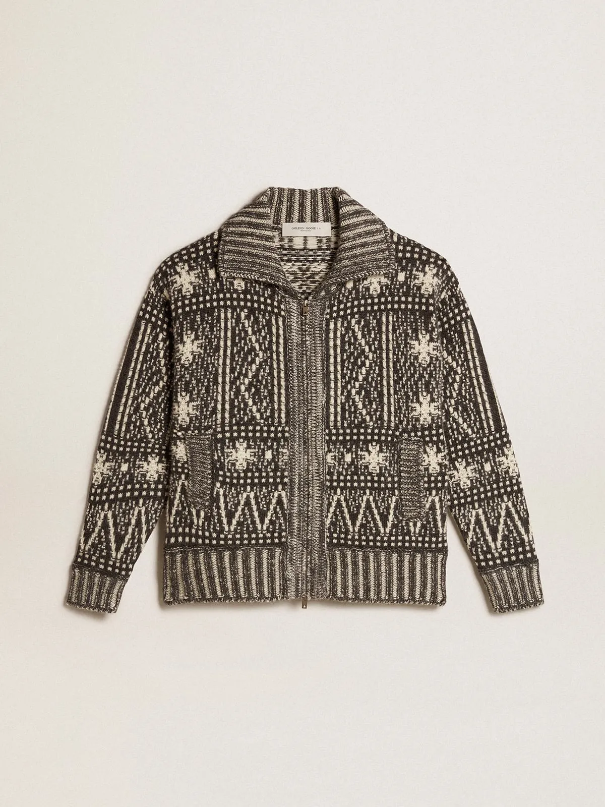 Cárdigan con motivo Fair Isle color gris oscuro