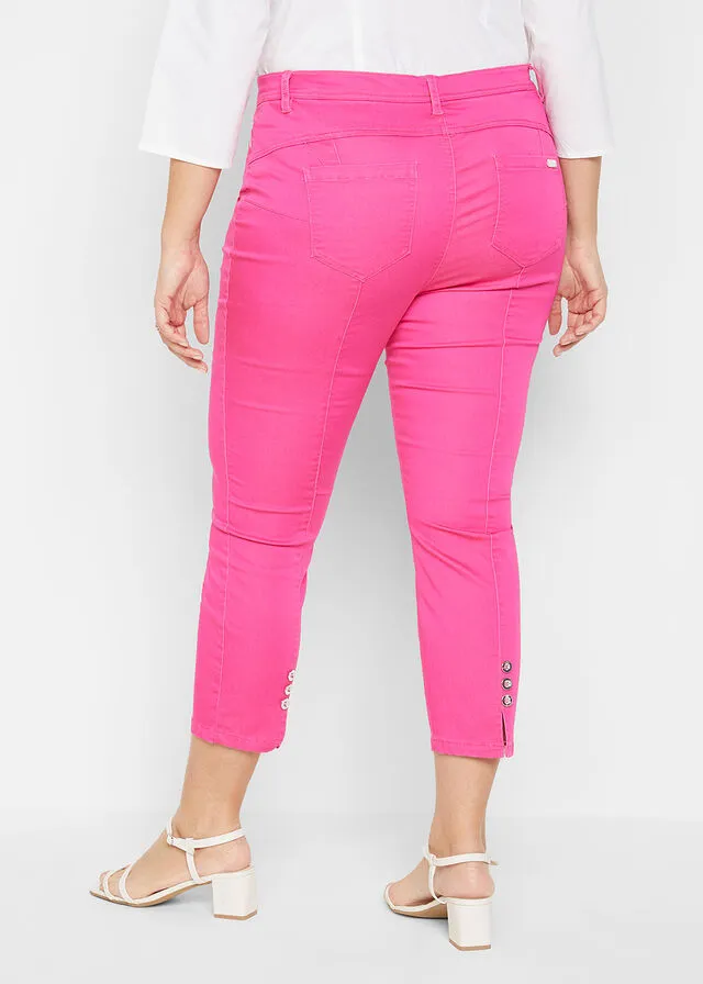 Cómodo pantalón elástico Verde lima claro