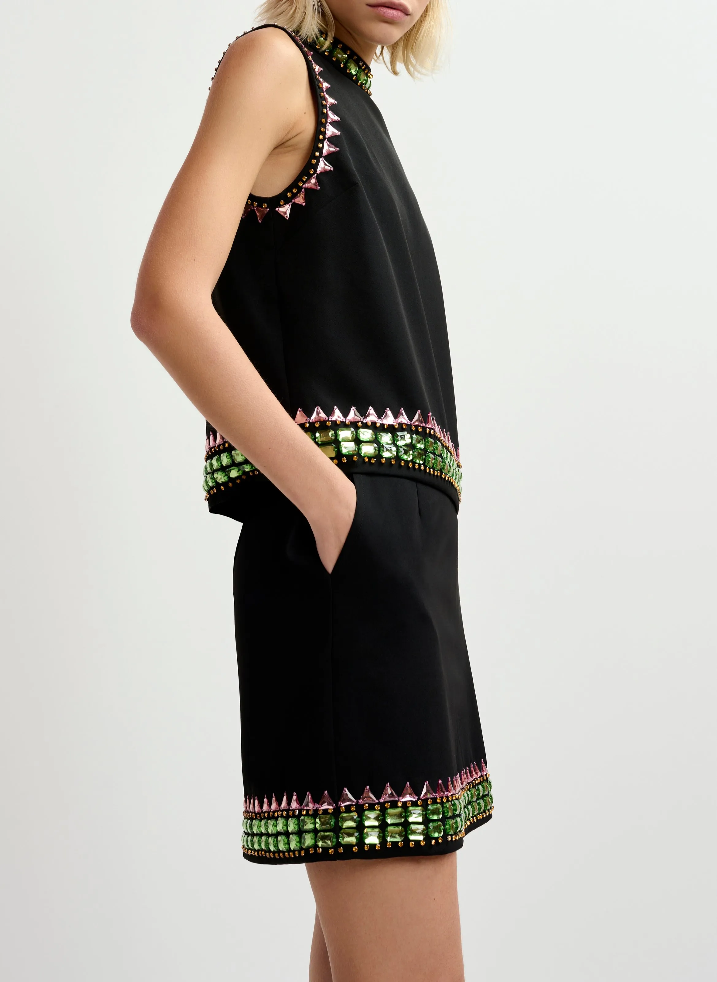 ESSENTIEL ANTWERP GLACIERS - Falda corta con strass en negro