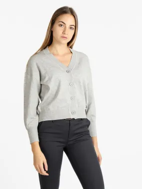 Griffai Cárdigan oversize de mujer de lúrex con botones