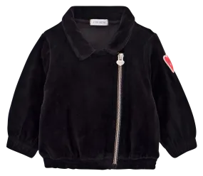 IKKS JUNIOR Cárdigan clásico recto de algodón mezclado en negro