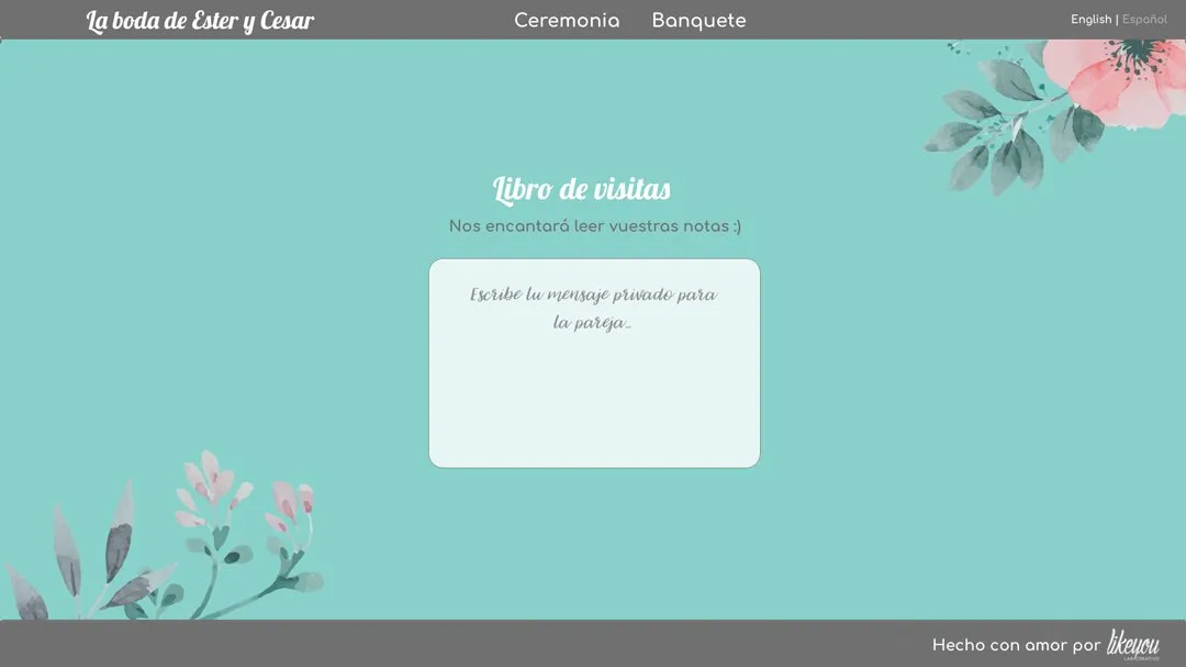 Invitación interactiva y web a juego