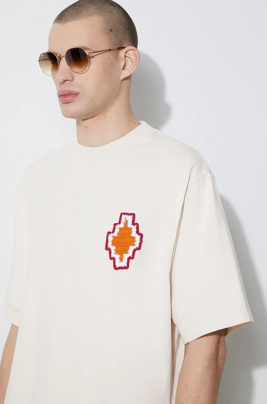 Marcelo Burlon Macrame Cross Patch Over T-Shirt