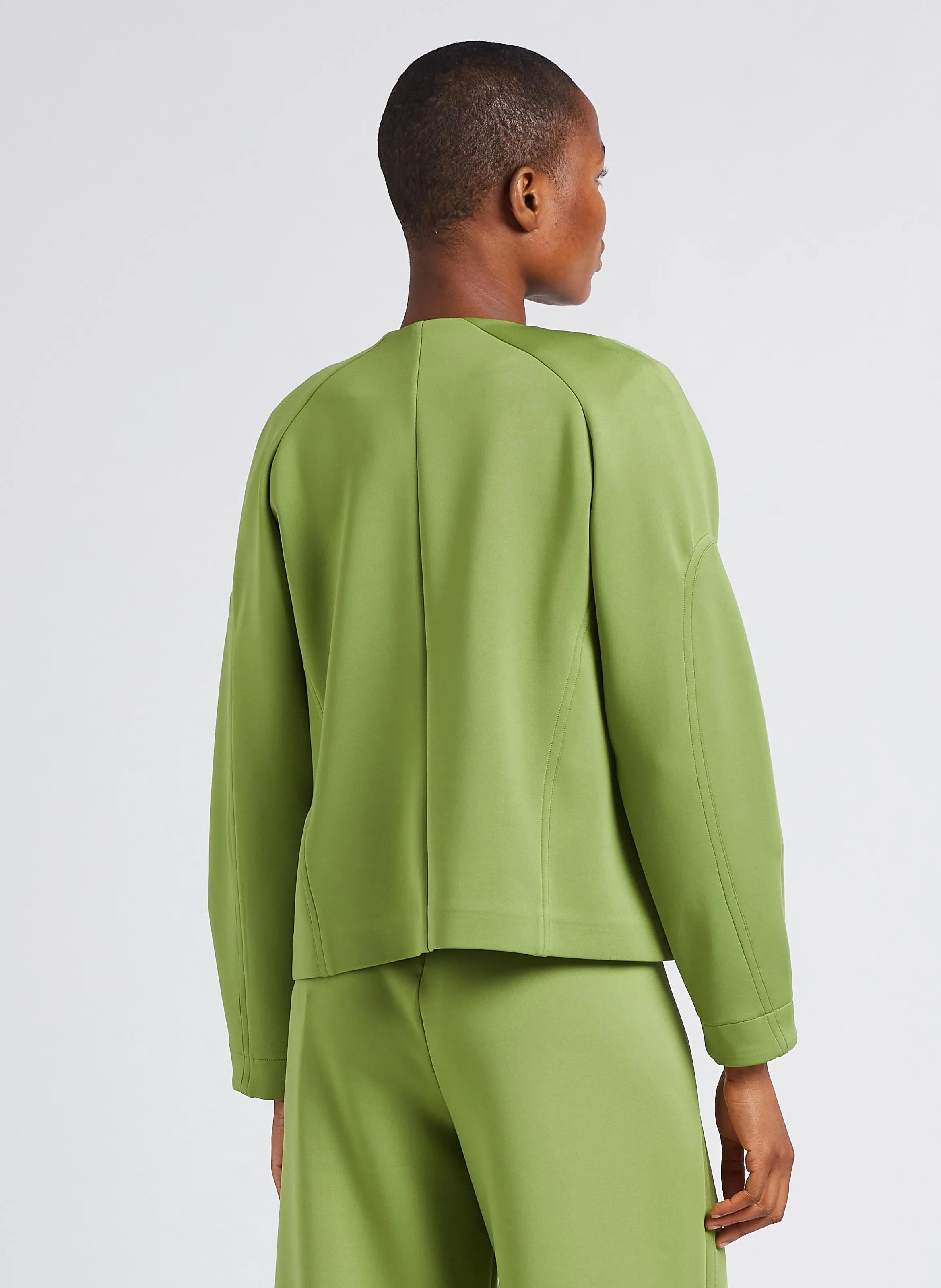 MAX MARA LEISURE DRAMMA - Chaqueta recta con cuello redondo en verde
