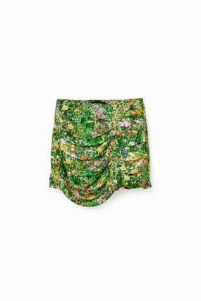 Minifalda drapeada floral