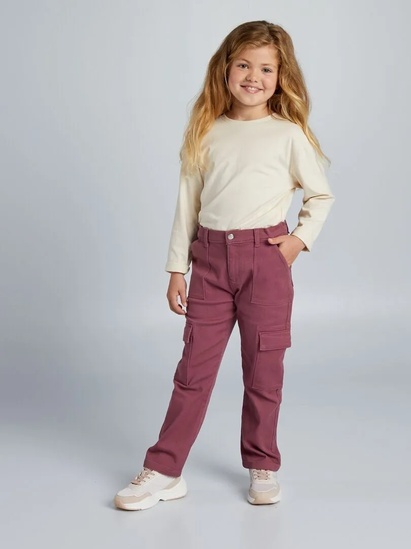 Pantalón con bolsillos con solapa - corte + cómodo - ROSA