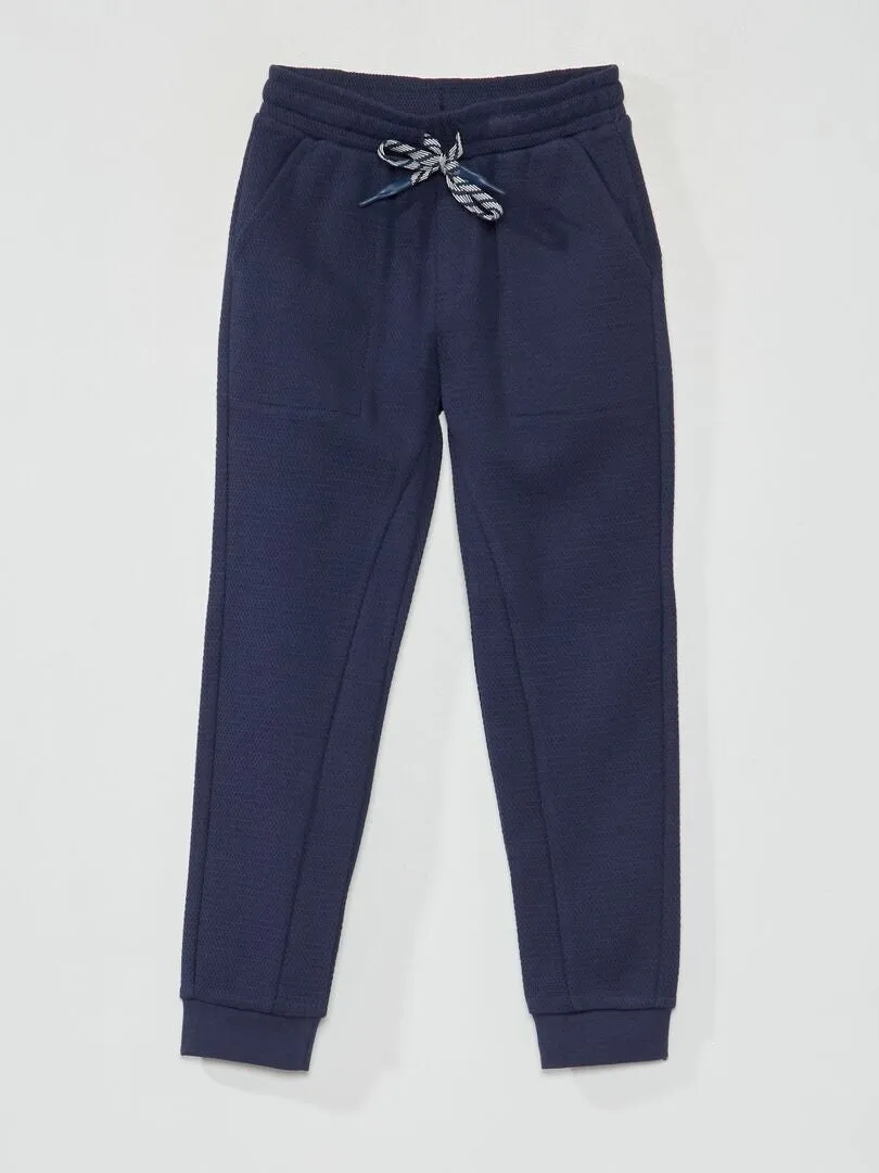 Pantalón de jogging de piqué de algodón - Corte más cómodo - negro iris