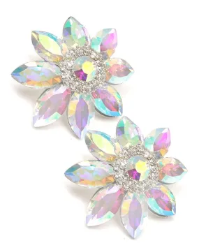PENDIENTES MUJER CON FLORES GRANDES PARA BODAS DE NOCHE