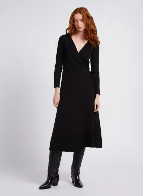 PETITE MENDIGOTE ROBBIE - Vestido midi de punto en negro