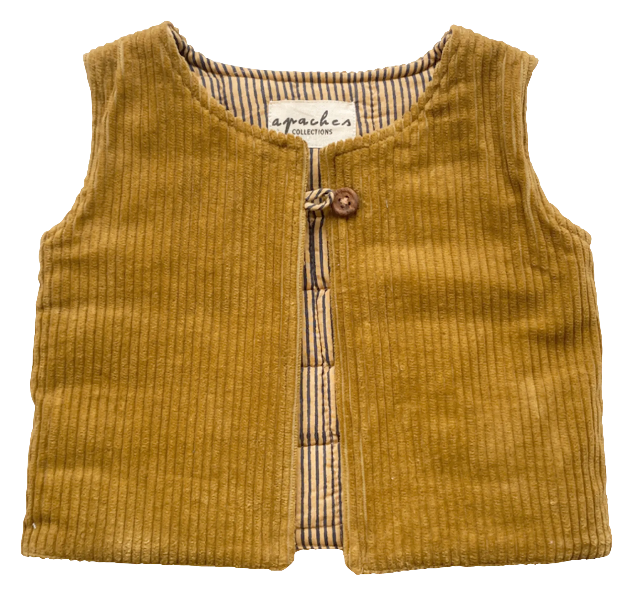 SAKARI - Cárdigan de algodón reversible con cuello redondo en marron