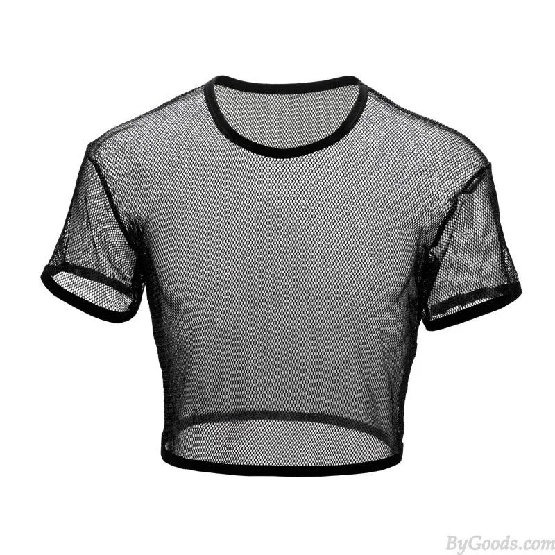 Sexy Gladiator Costume Fishnet Short Sleeve Tops Tanks With Boxer Briefs 2 Piece Set Underwear Sissy Athletic Supporter Crossdre
