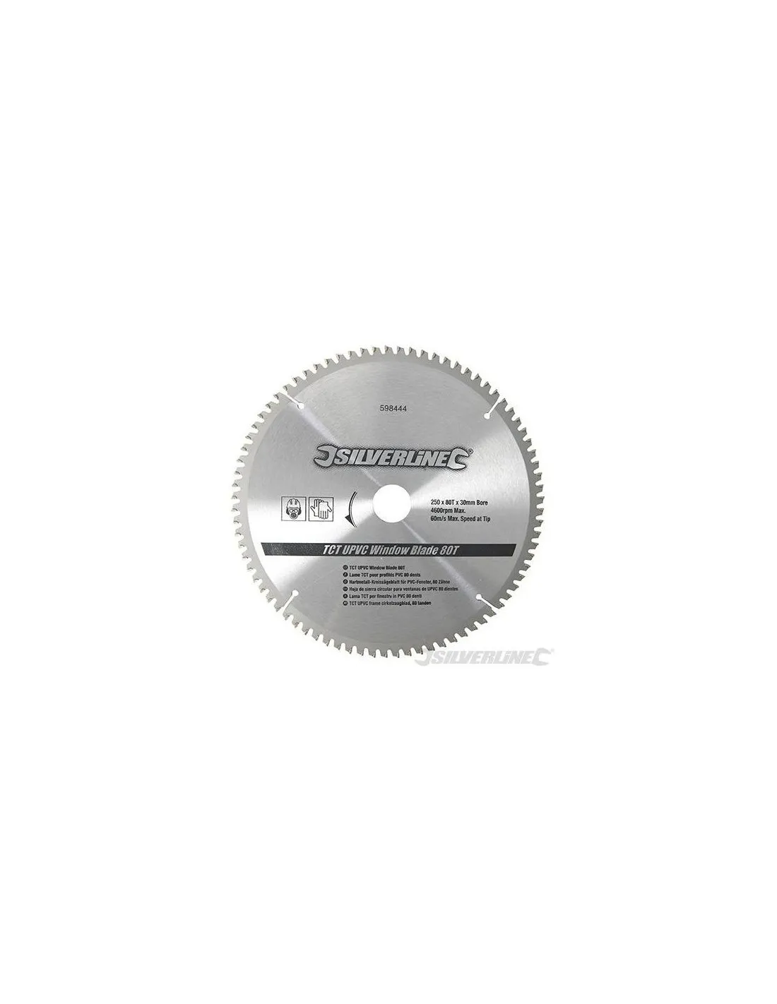 Sierra circular de widia para el corte de aluminio y PVC de 250 mm.