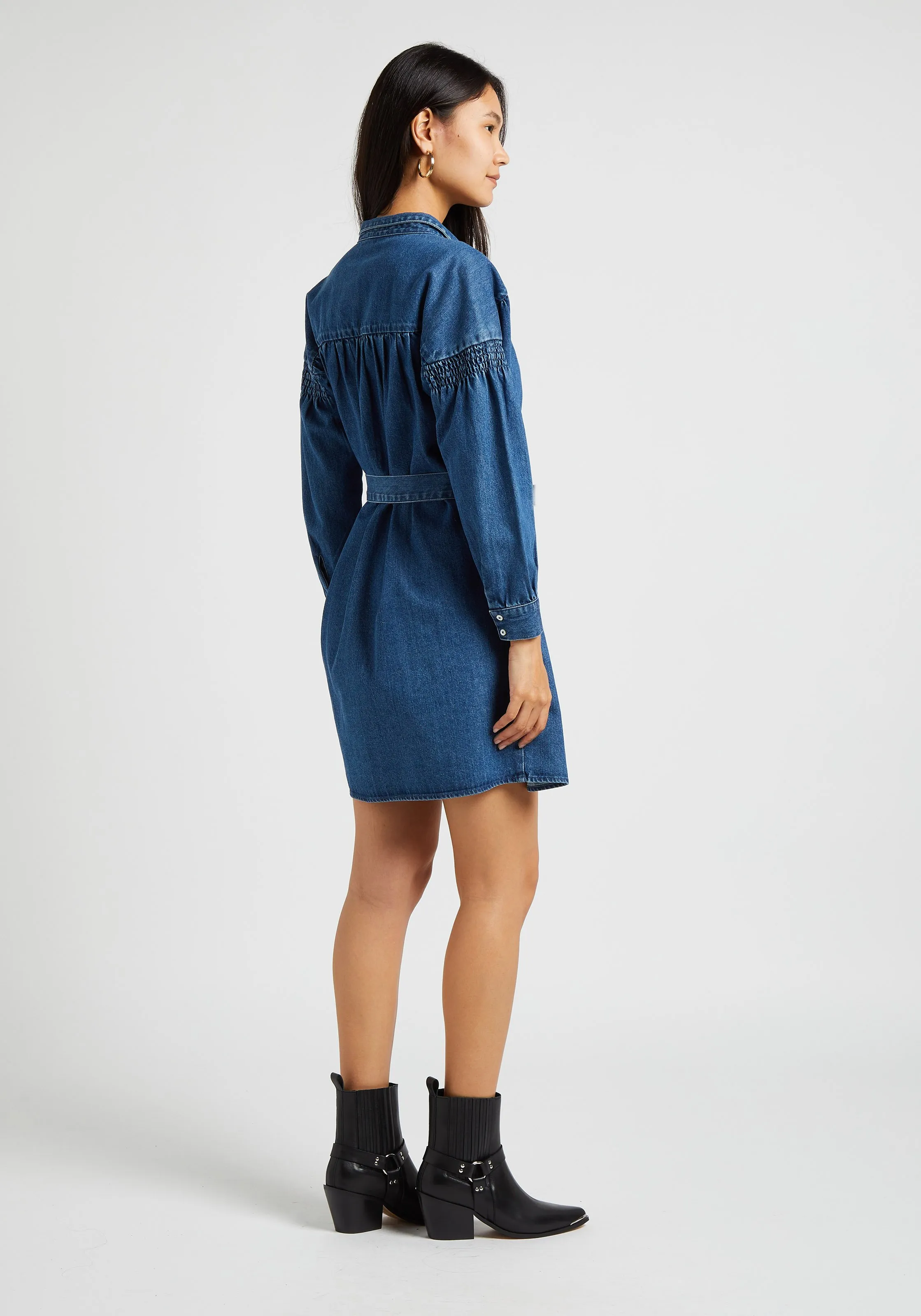 Vestido corto vaquero en vaquero stone