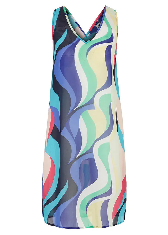 Vestido de playa de poliéster reciclado Azul/turquesa