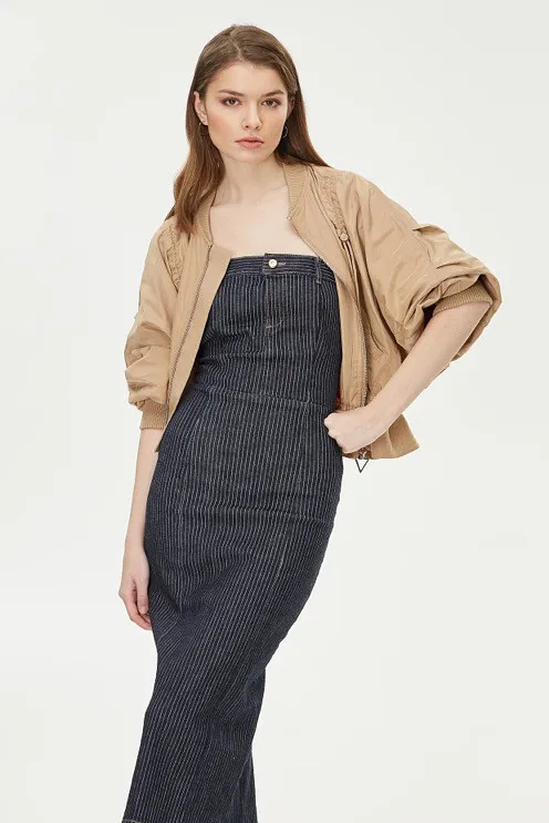 Vestido vaquero midi rayas