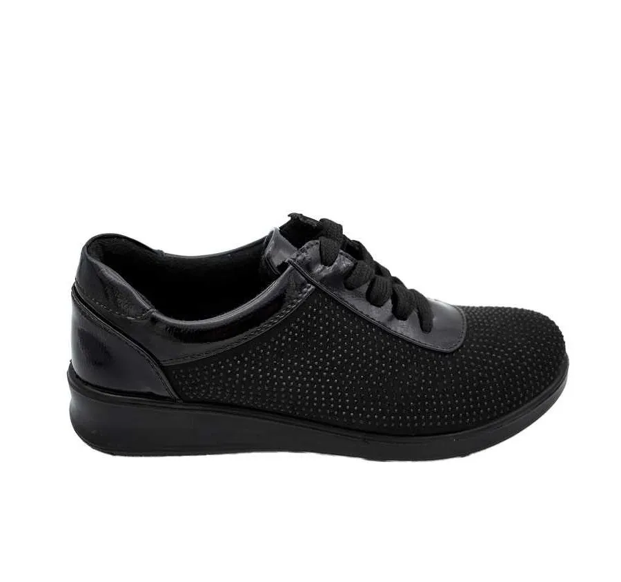 ZAPATO CORDÓN COMBINADO CHAROL NEGRO MUY CÓMODO PLANTILLA ACOLCHADA