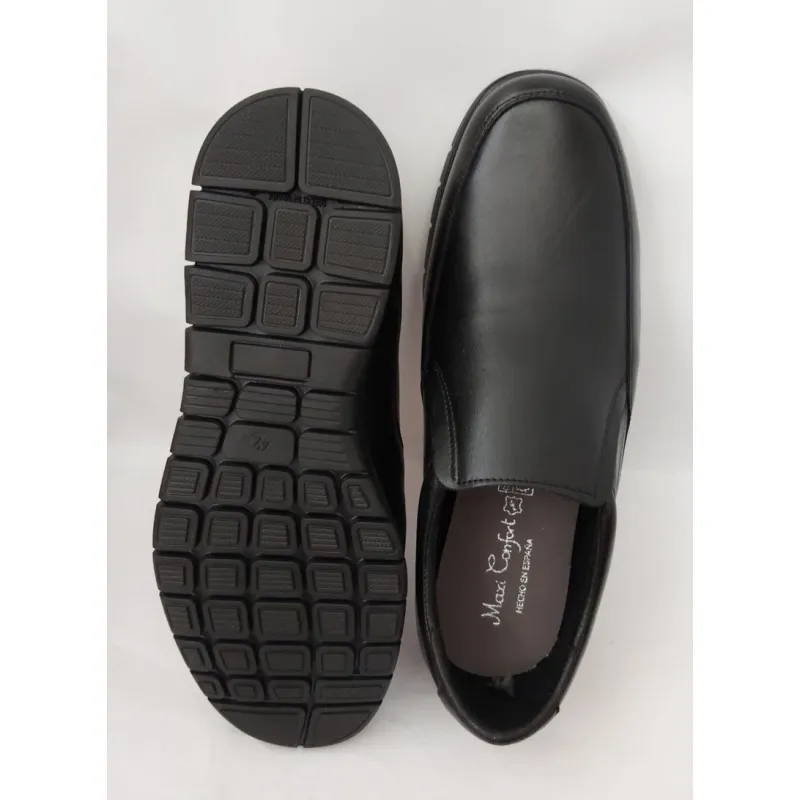 Zapato Hombre Cómodo Piel Negro. Maxi Confort